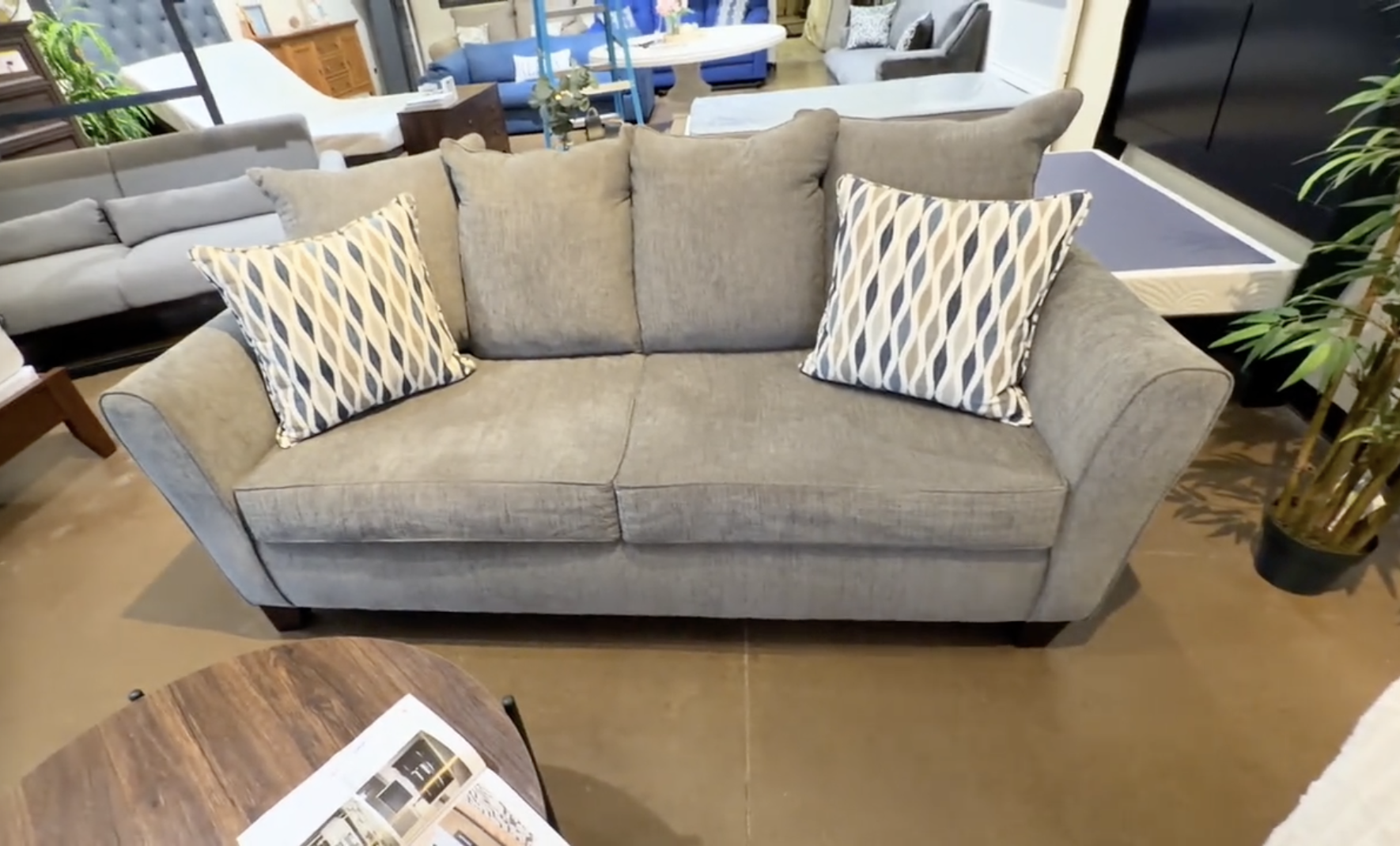 Grey fabric sofa