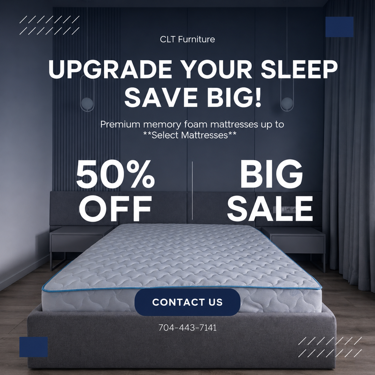 Upholstered bed frame and bedroom furniture