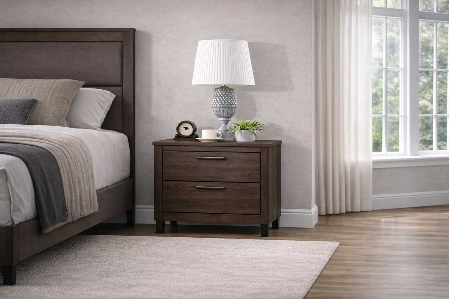 Wood Nightstand with minimalist design